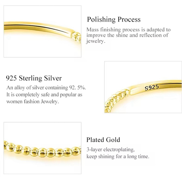 NEW Dainty 14k Gold-Plated Bead Ball Ring, Jewelry, Size‎ 7 - Picture 13 of 16